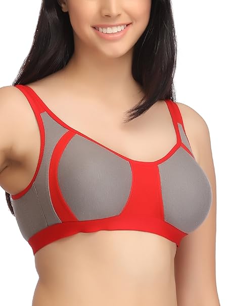 Women’s Light Grey Cotton-Rich Wire-Free T-Shirt Bra – Clovia Non-Padded Full-Cup Fit